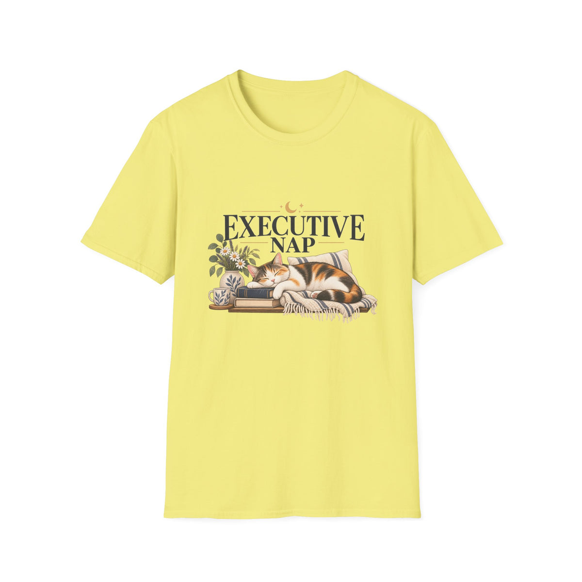 Executive Nap T-Shirt — Cute Cat Sleeping Graphic Tee for Cat Lovers