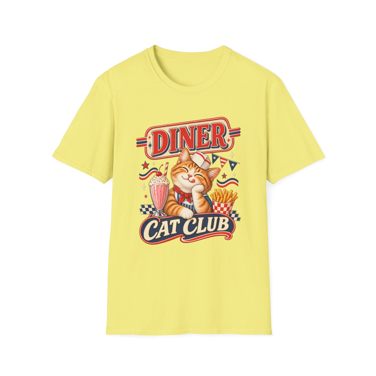 Diner Cat Club T‑Shirt — Retro Cute Cat Diner Graphic Tee