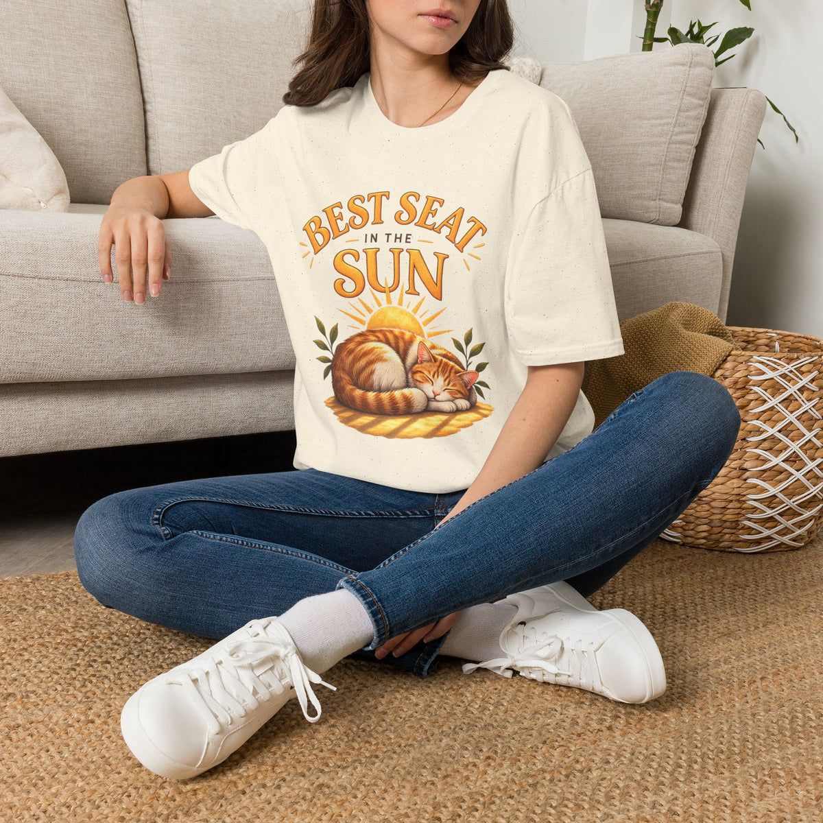 T-Shirt — "Best Seat in the Sun" Cat Graphic Tee