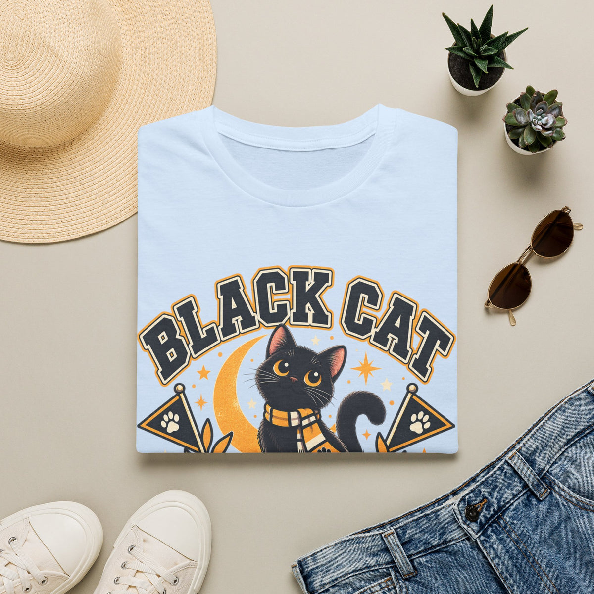 Black Cat Academy T-Shirt — Cute Witchy Cat Graphic Tee