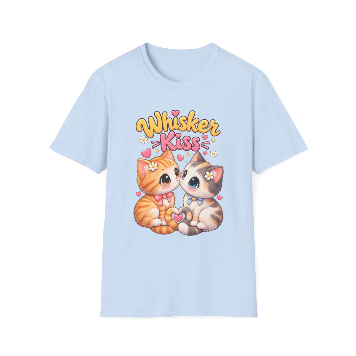 Whisker Kiss T-Shirt — Cute Kissing Kittens Graphic Tee