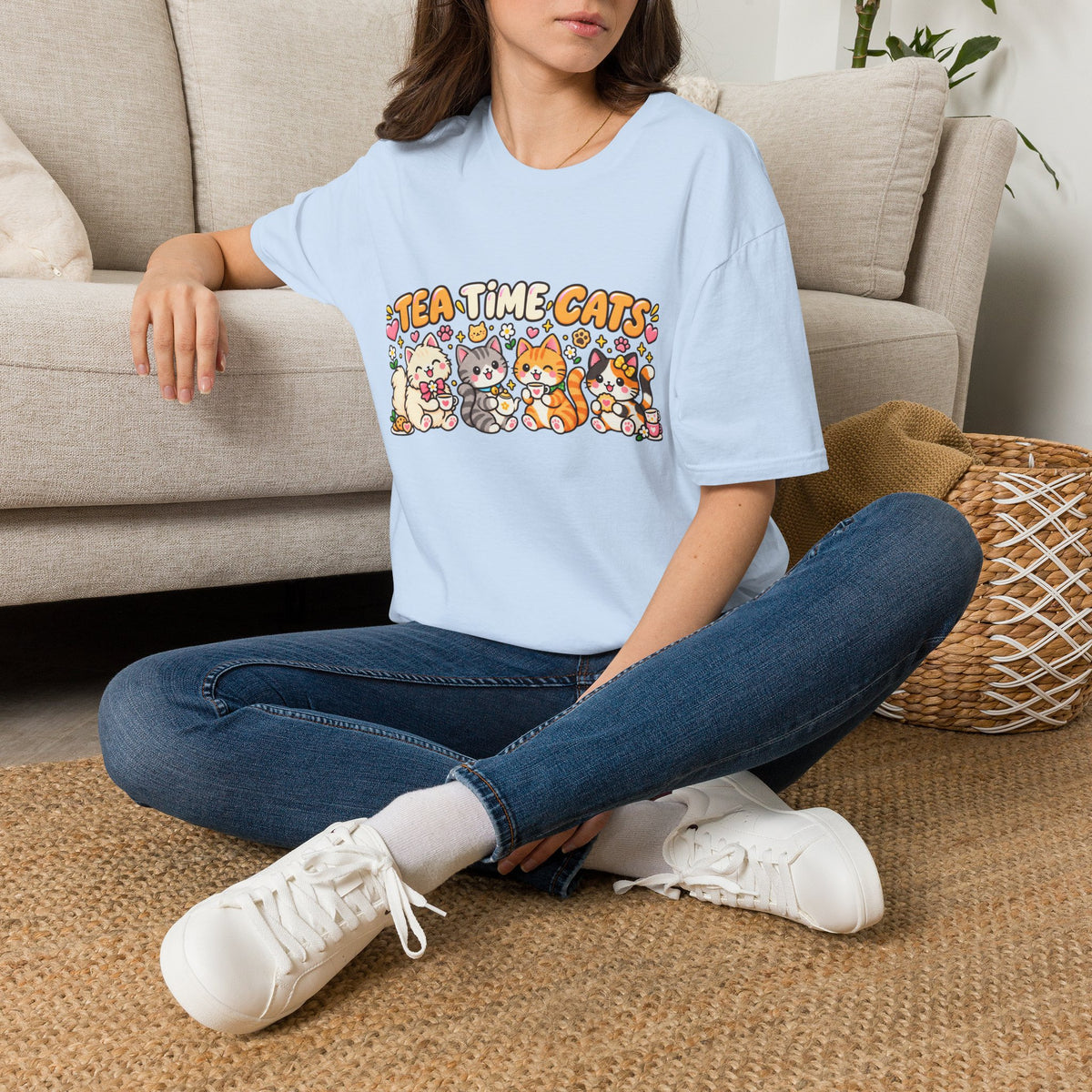Tea Time Cats T-Shirt — Cute Kawaii Cat Tea Party Graphic Tee
