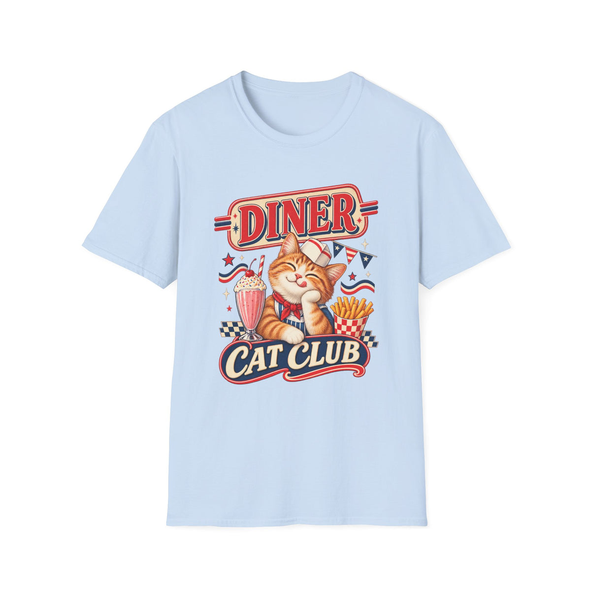 Diner Cat Club T‑Shirt — Retro Cute Cat Diner Graphic Tee