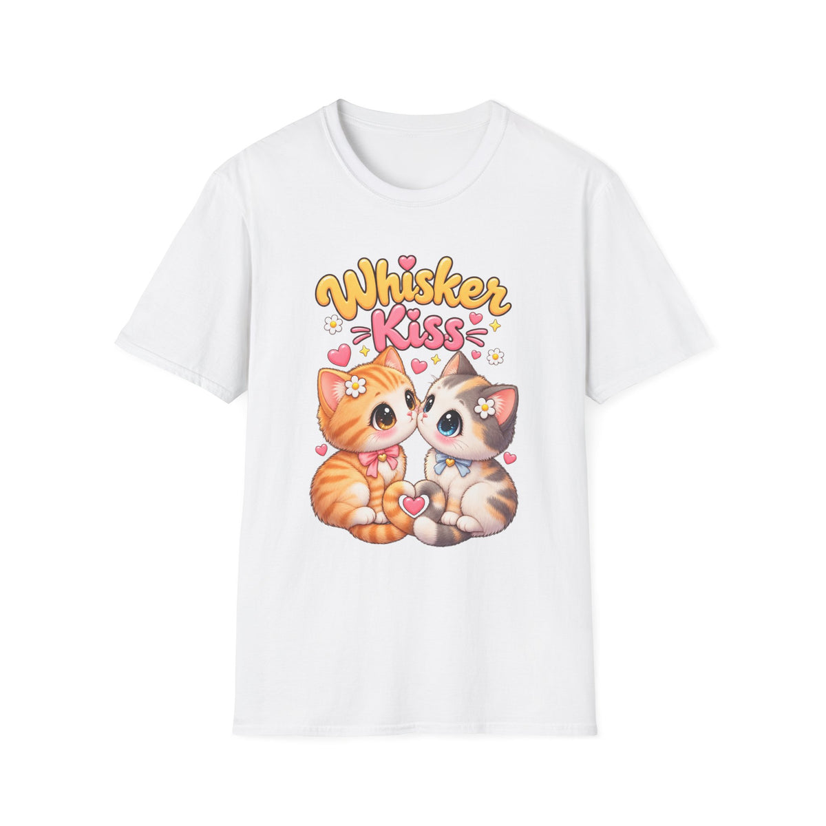 Whisker Kiss T-Shirt — Cute Kissing Kittens Graphic Tee