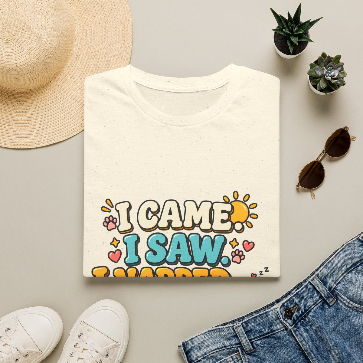 I Came I Saw I Napped T-Shirt — Cute Retro Sleepy Graphic Tee for Women & Men