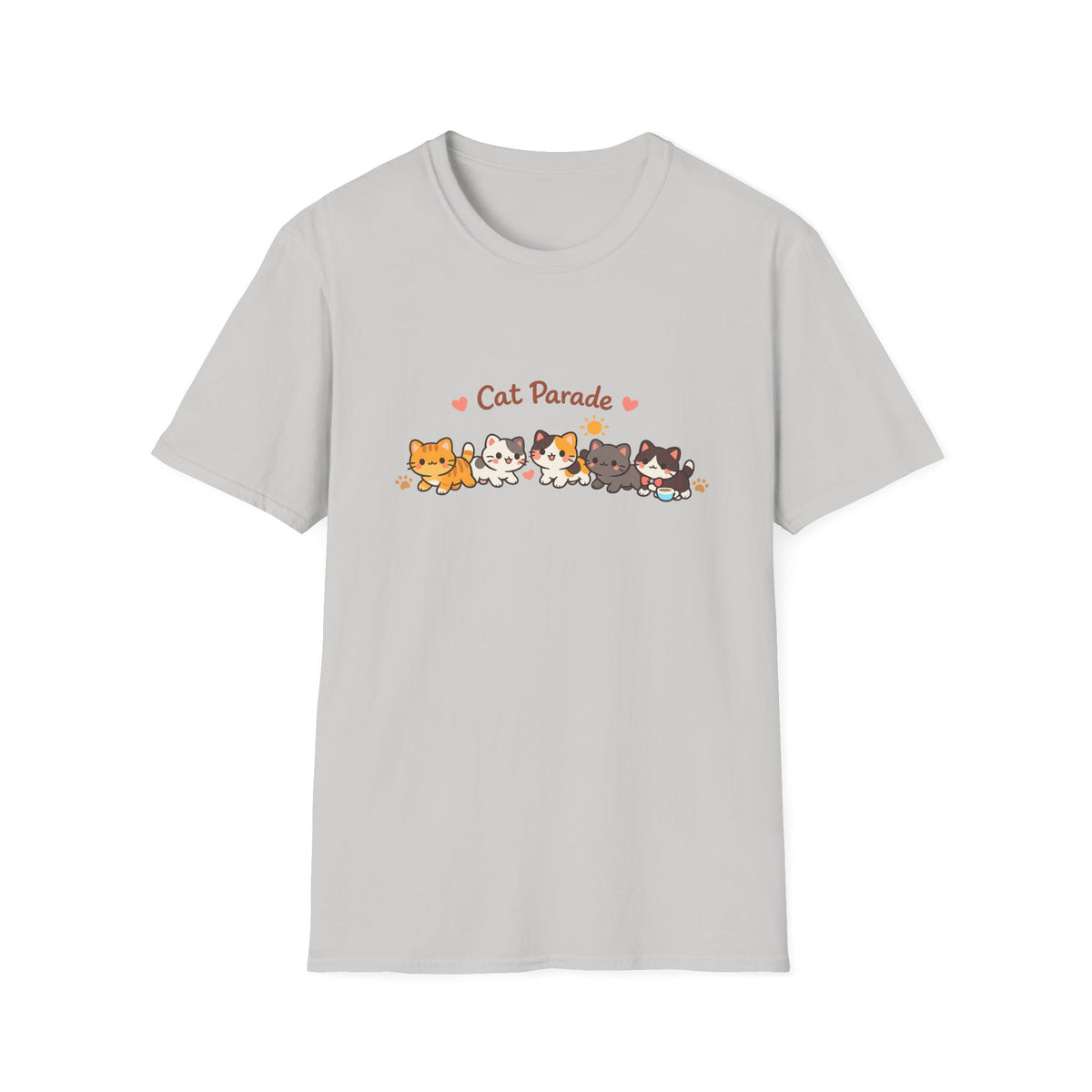 Cat Parade T-Shirt — Cute Kittens Graphic Tee for Cat Lovers