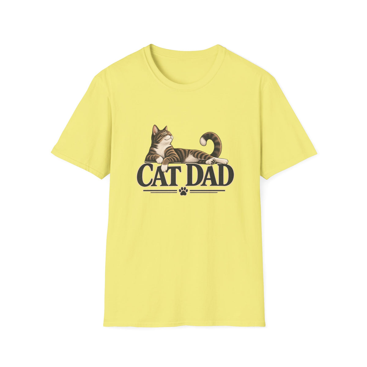Cat Dad T-Shirt — Relaxed Tabby Cat Graphic Tee for Cat Lovers