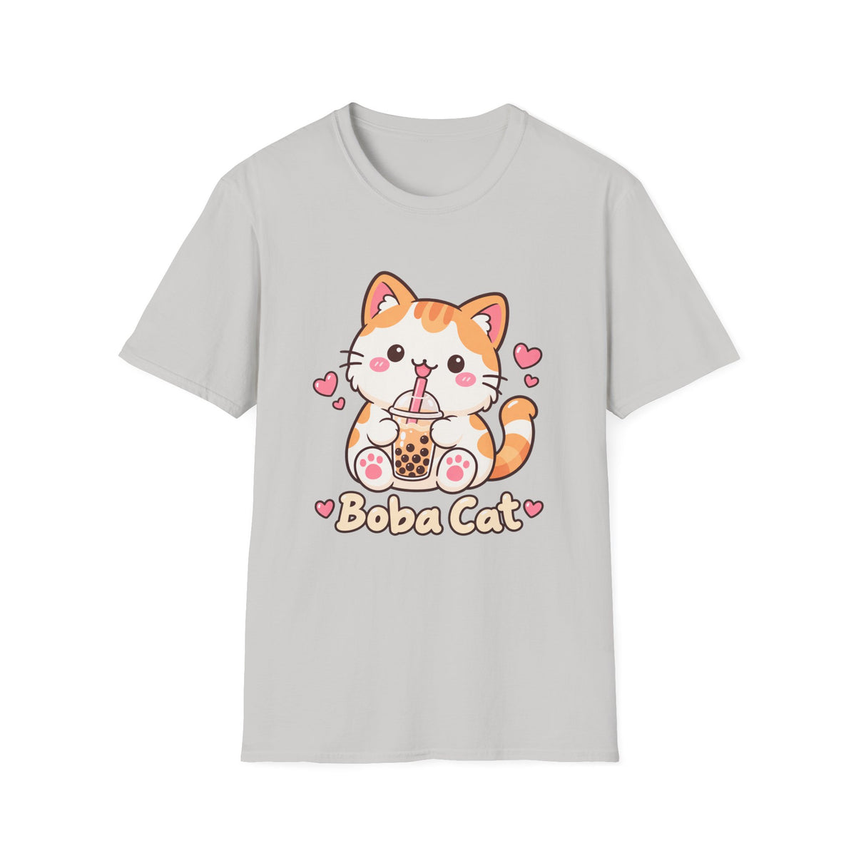 Boba Cat Cute Kawaii Bubble Tea Graphic Tee