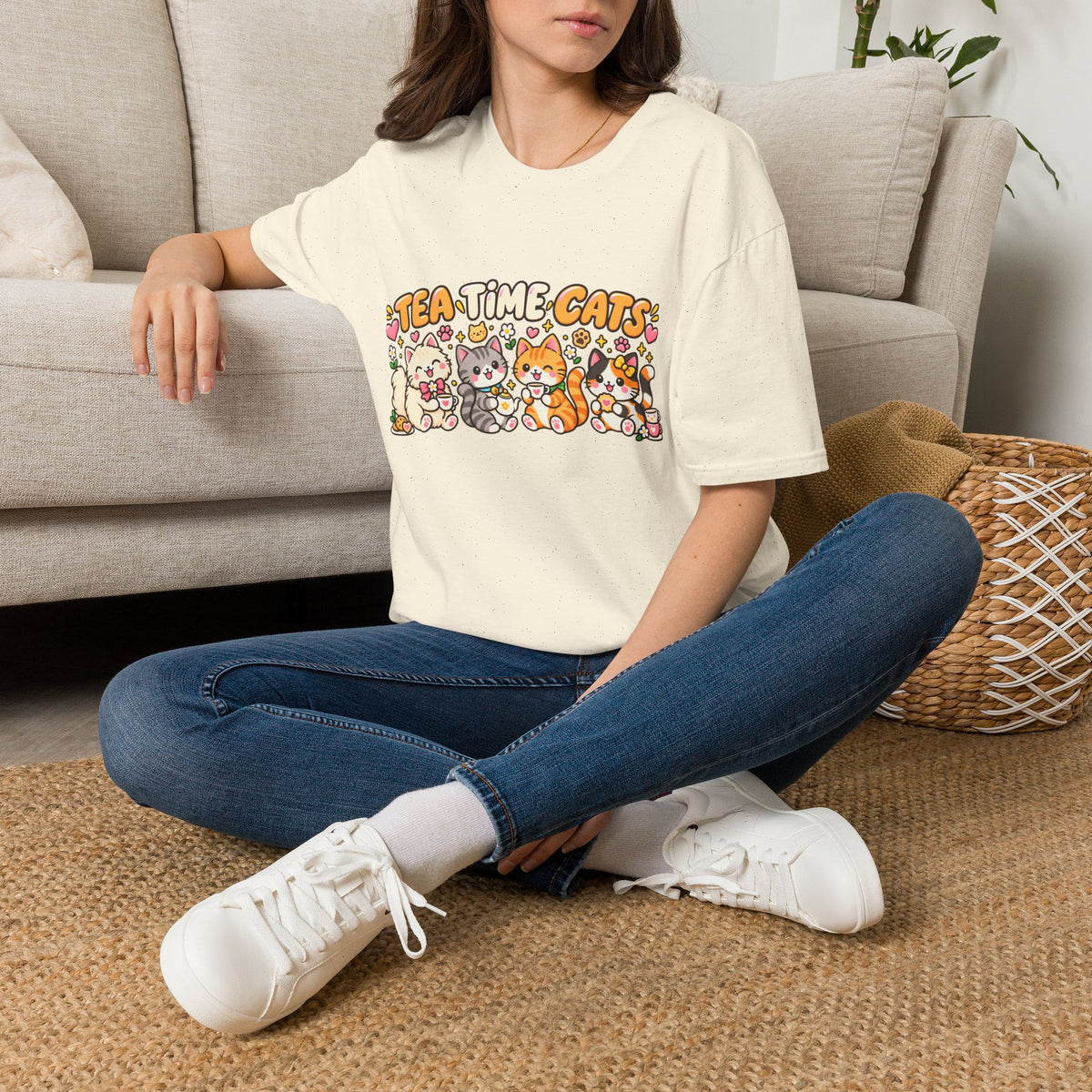 Tea Time Cats T-Shirt — Cute Kawaii Cat Tea Party Graphic Tee