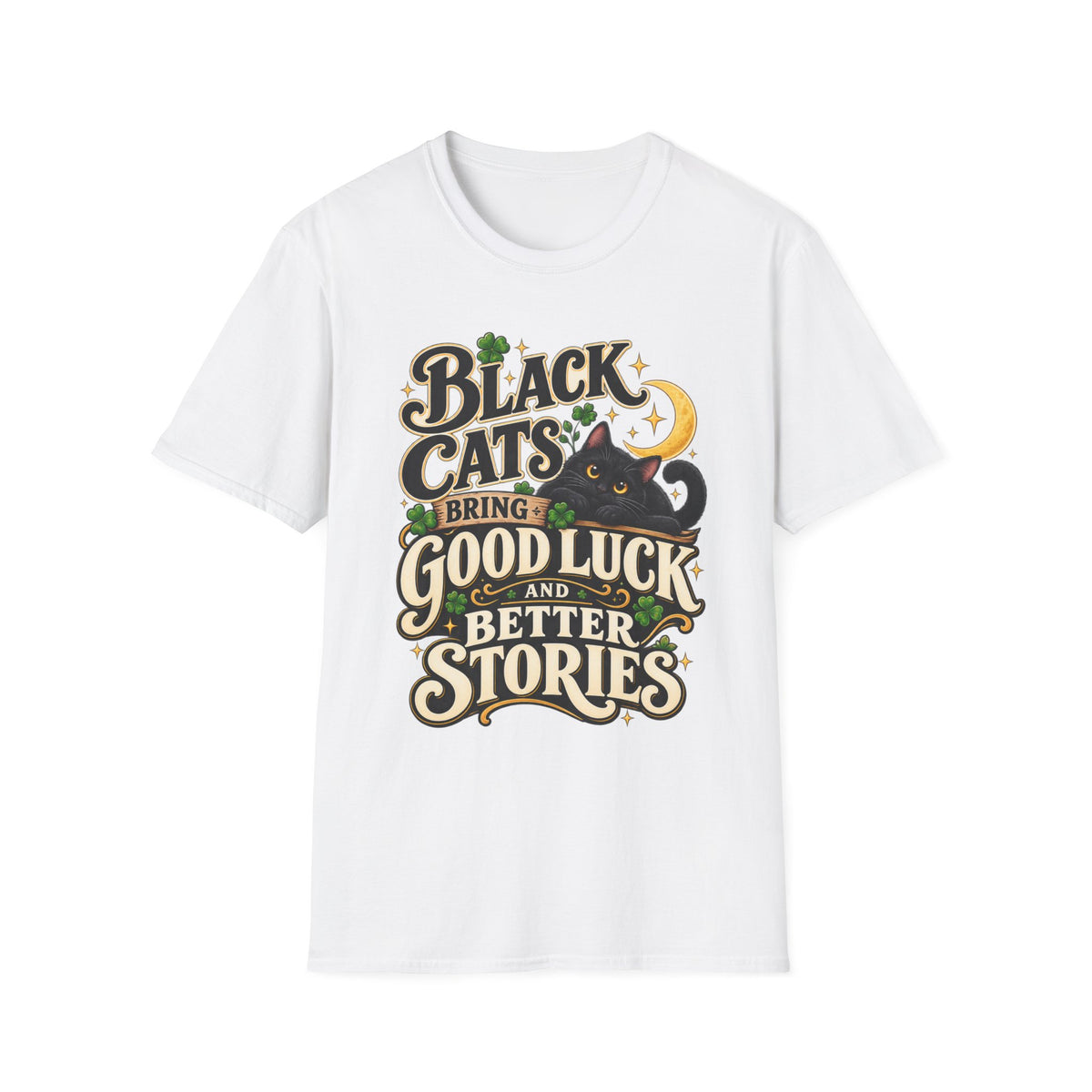 Black Cats Bring Good Luck T-Shirt — Cute Lucky Black Cat Graphic Tee