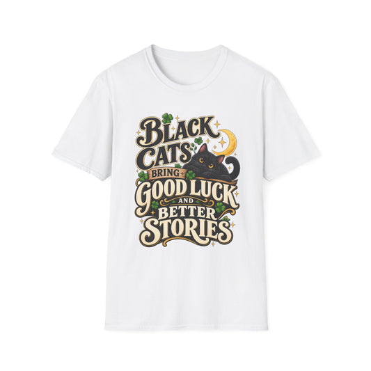 Black Cats Bring Good Luck T-Shirt — Cute Lucky Black Cat Graphic Tee