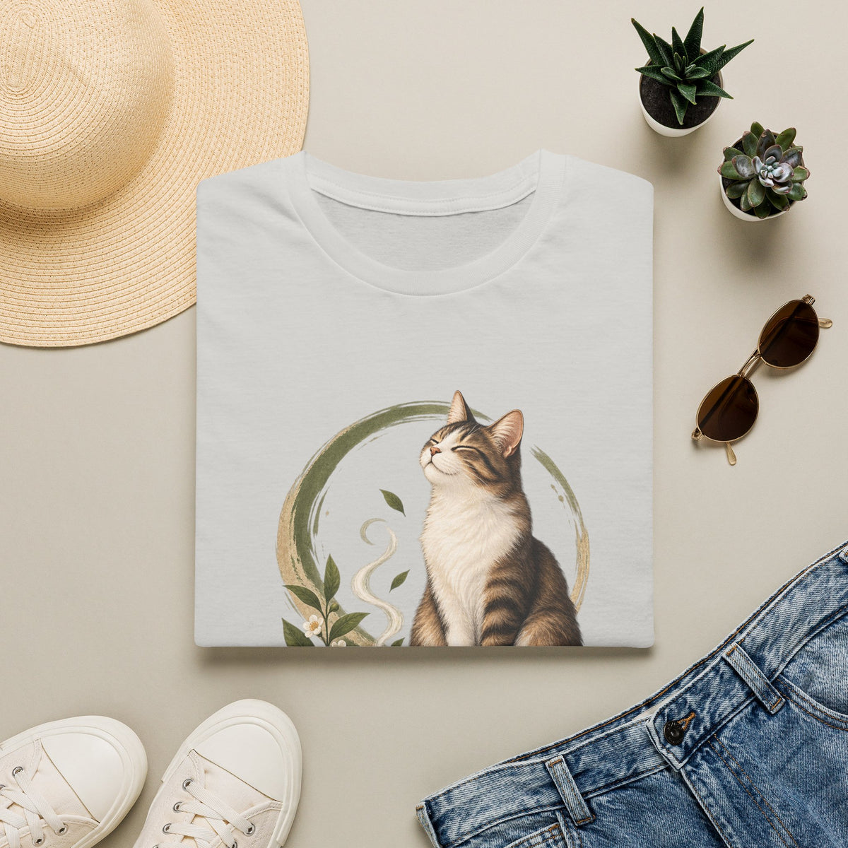 Matcha Cat T-Shirt — Cute Tea Lover Graphic Tee