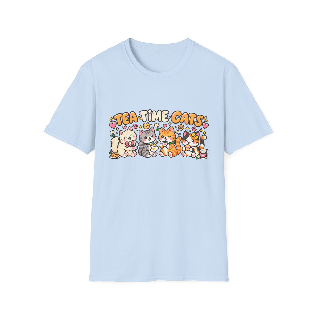 Tea Time Cats T-Shirt — Cute Kawaii Cat Tea Party Graphic Tee