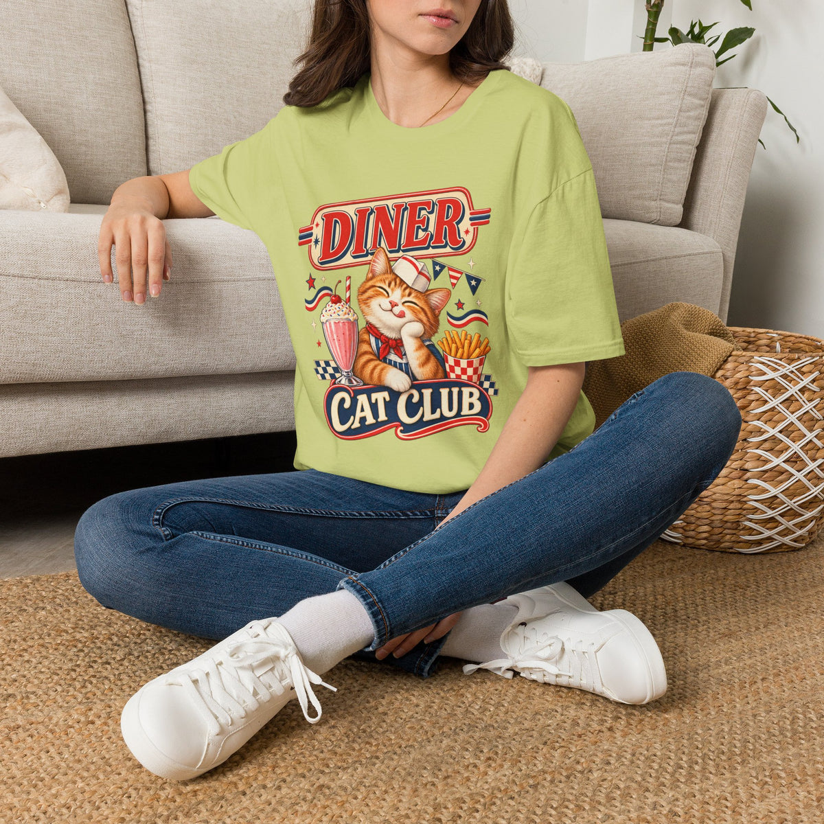 Diner Cat Club T‑Shirt — Retro Cute Cat Diner Graphic Tee