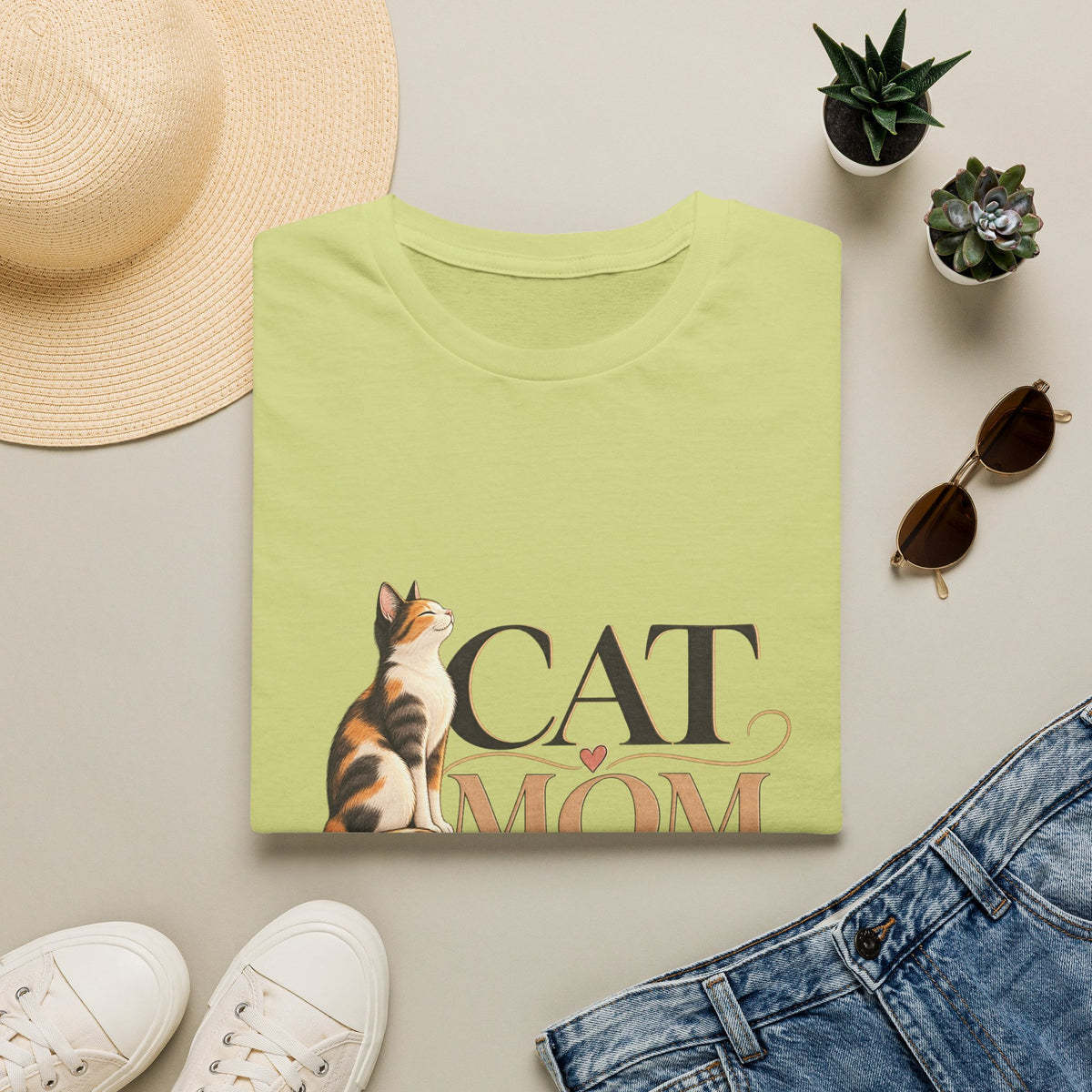 Cat Mom T‑Shirt — Cute Calico Cat Graphic Tee for Cat Lovers