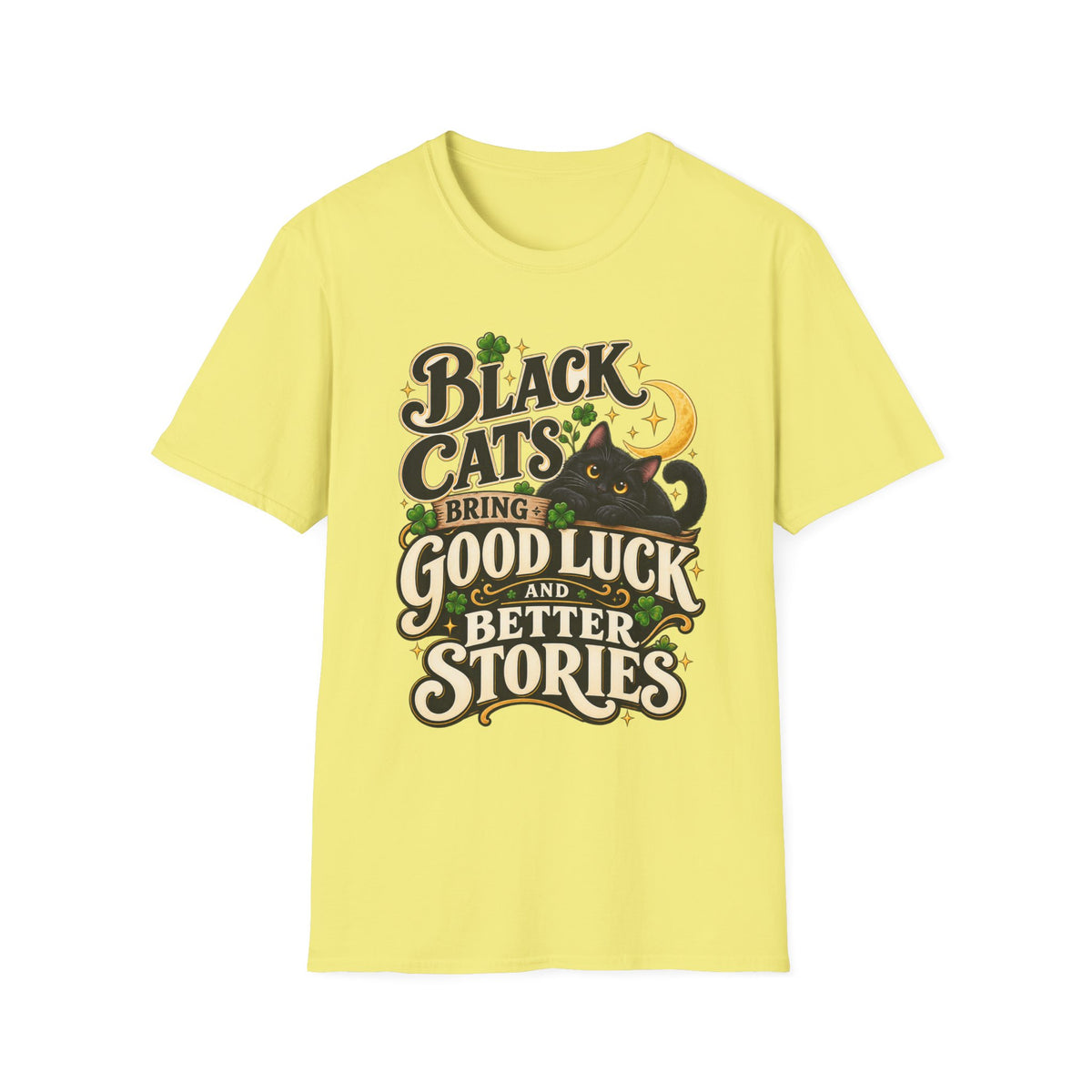 Black Cats Bring Good Luck T-Shirt — Cute Lucky Black Cat Graphic Tee