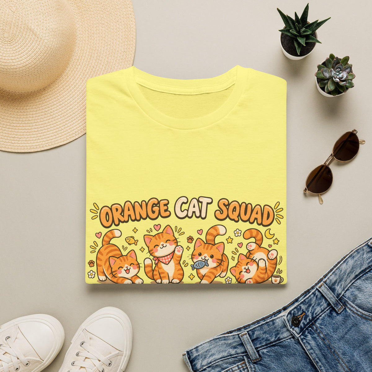 Orange Cat Squad T-Shirt – Cute Ginger Cats Graphic Tee for Cat Lovers