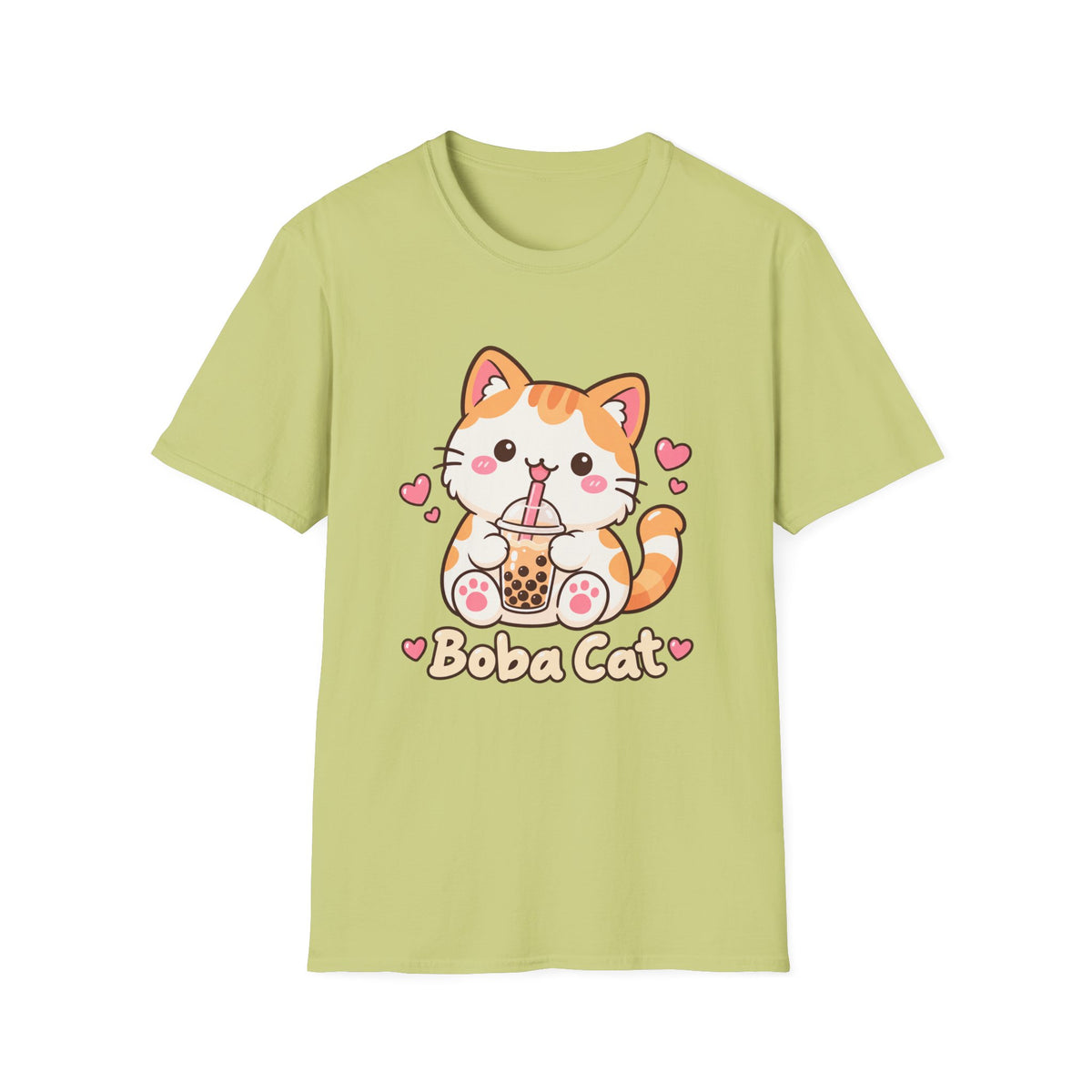 Boba Cat Cute Kawaii Bubble Tea Graphic Tee