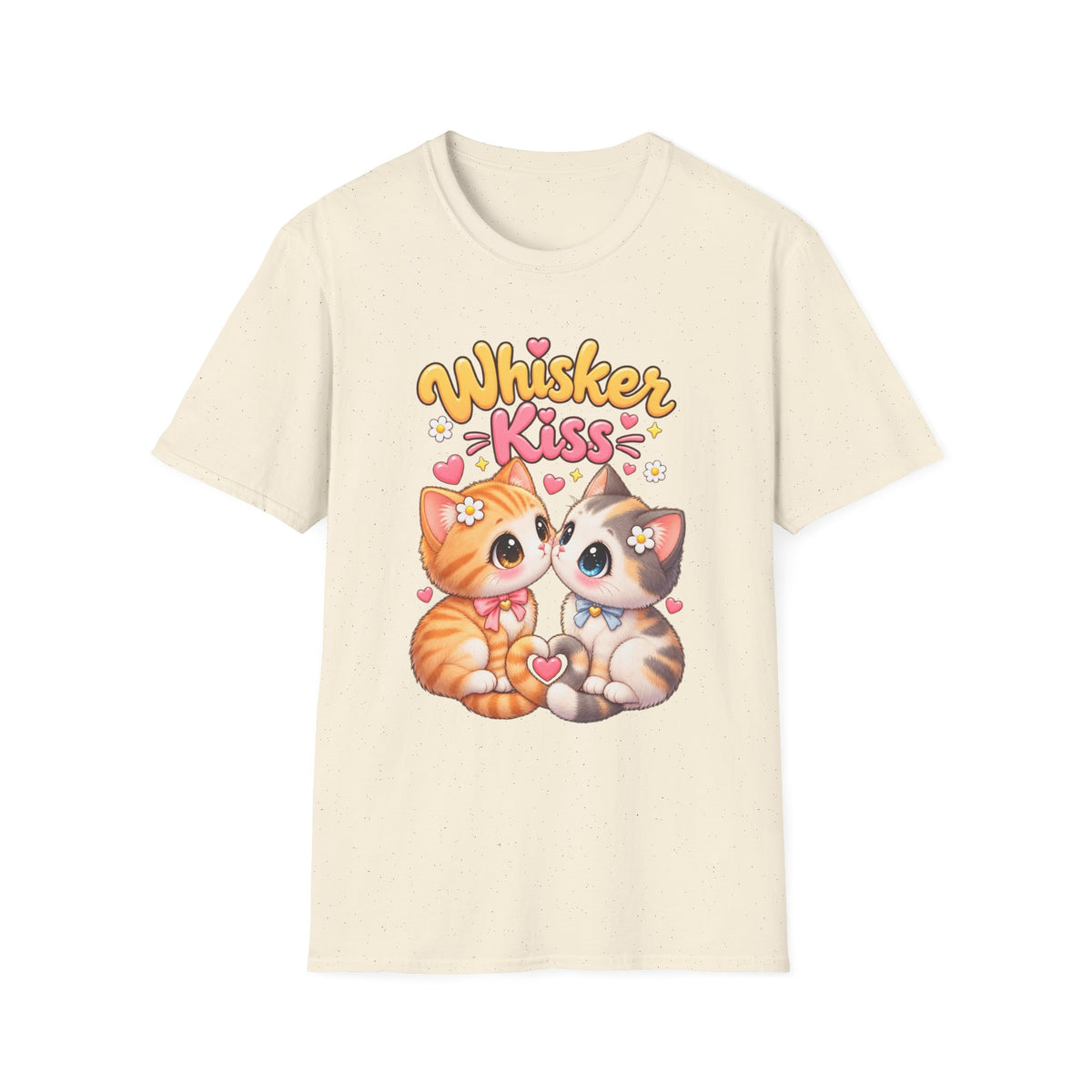 Whisker Kiss T-Shirt — Cute Kissing Kittens Graphic Tee
