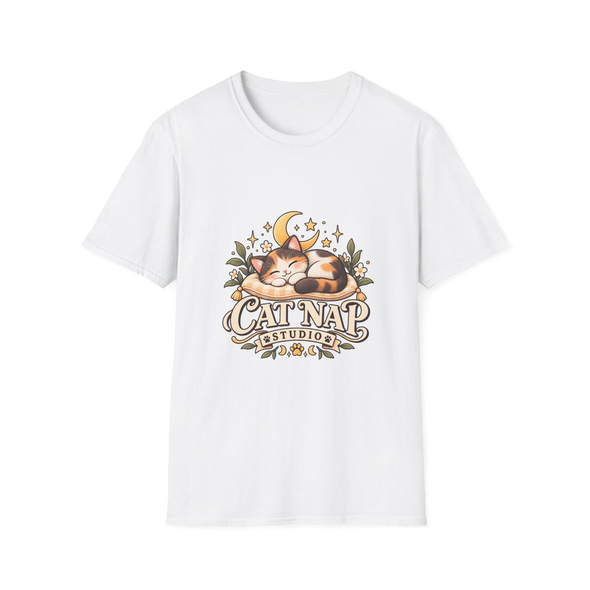 Cat Nap T-Shirt — Cute Sleeping Calico Cat Design