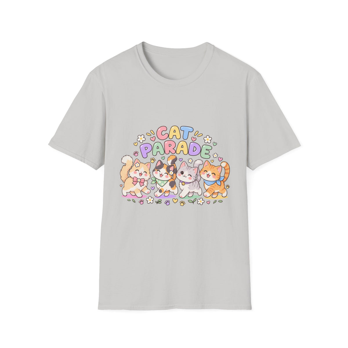 Cat Parade T-Shirt — Cute Cartoon Cats Graphic Tee