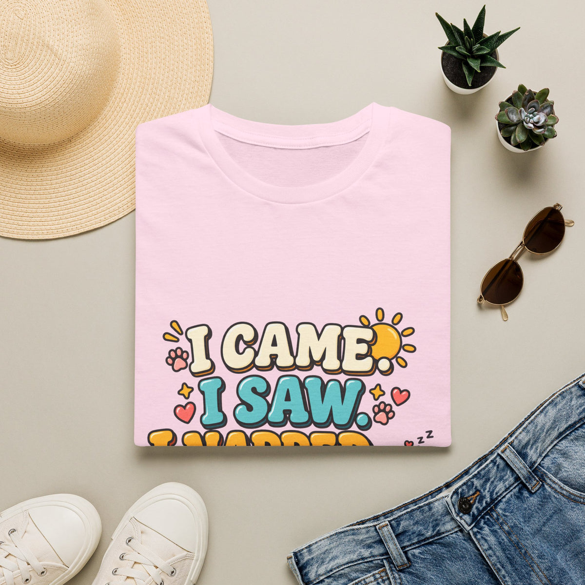 I Came I Saw I Napped T-Shirt — Cute Retro Sleepy Graphic Tee for Women & Men
