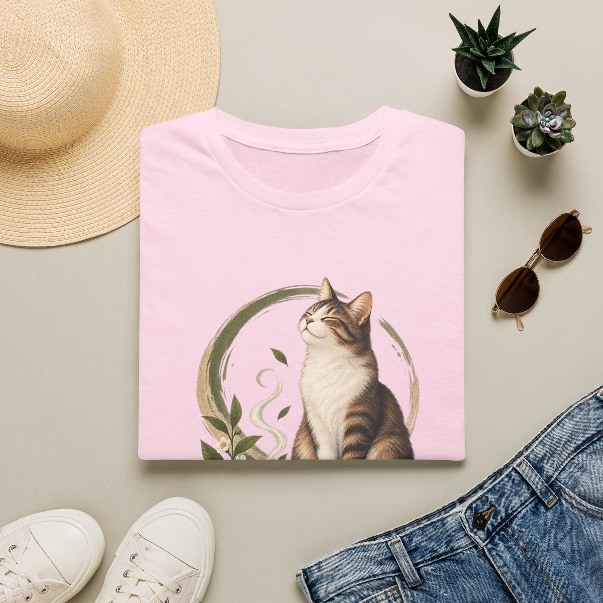 Matcha Cat T-Shirt — Cute Tea Lover Graphic Tee