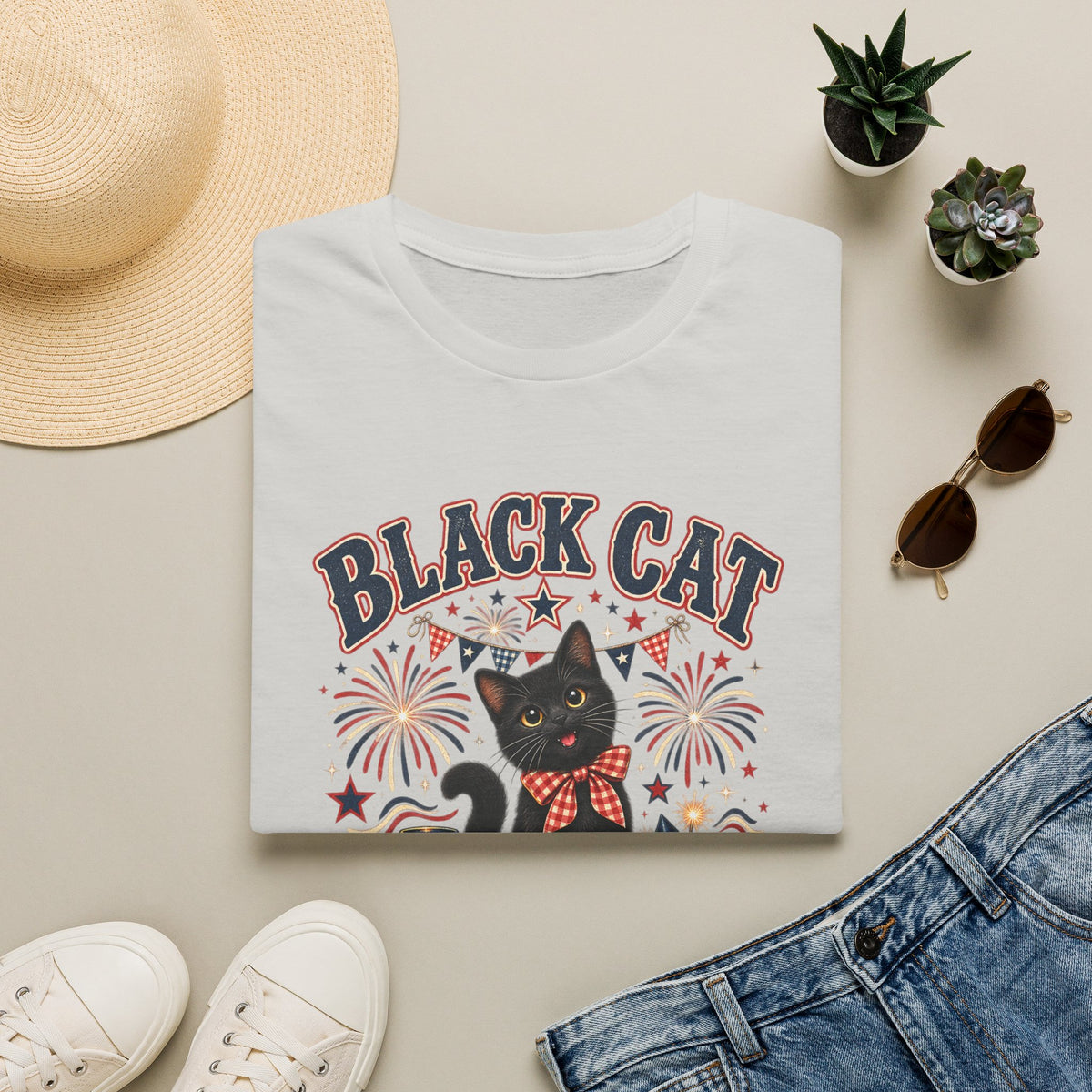Black Cat Sparkle Club Tee – Cute Retro Cat Graphic T‑Shirt