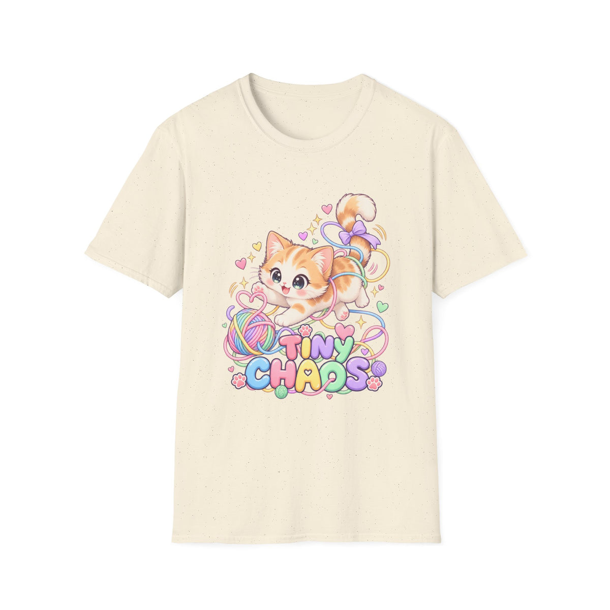 Cute Kitten Graphic T-Shirt — "Tiny Chaos" Pastel Cat Design