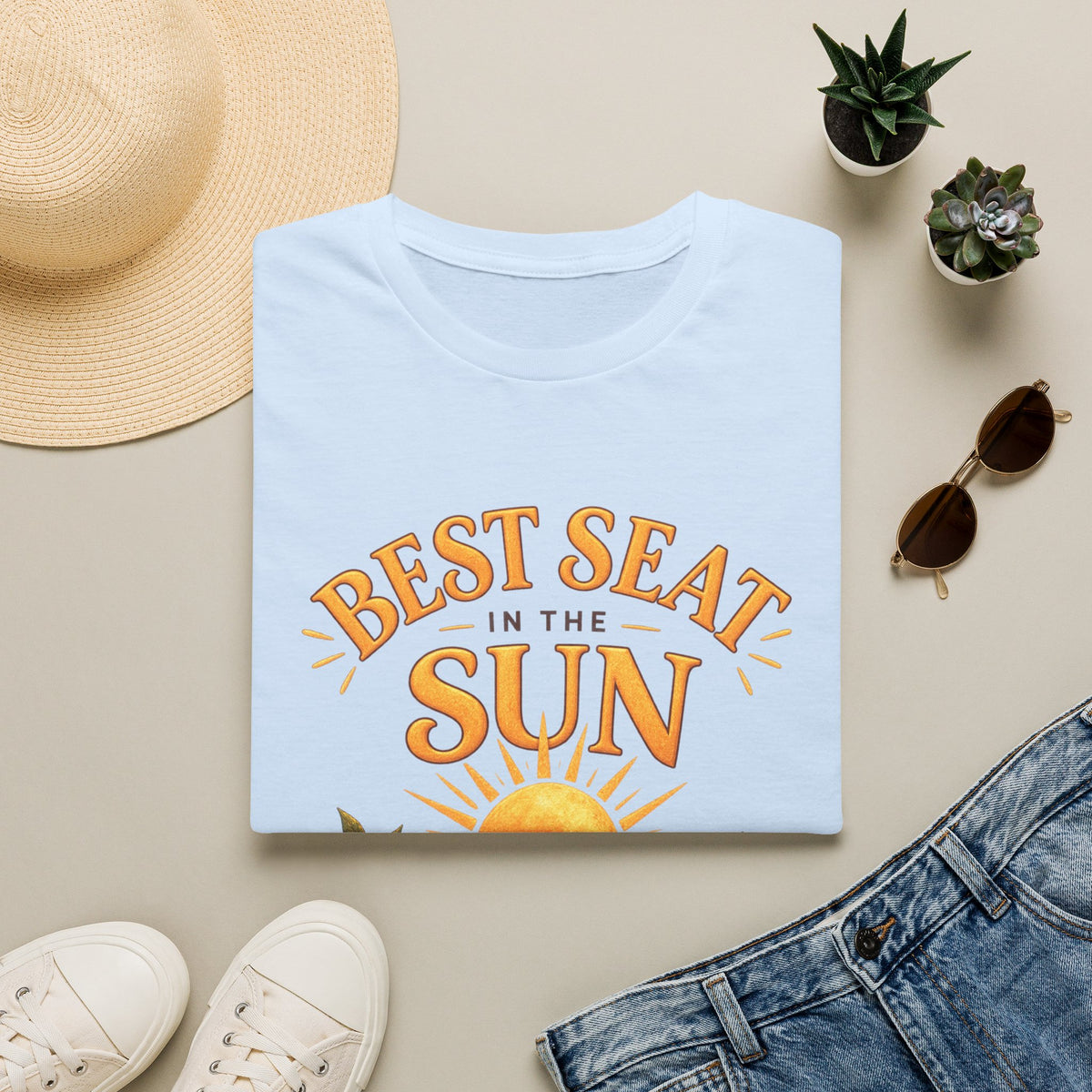 T-Shirt — "Best Seat in the Sun" Cat Graphic Tee