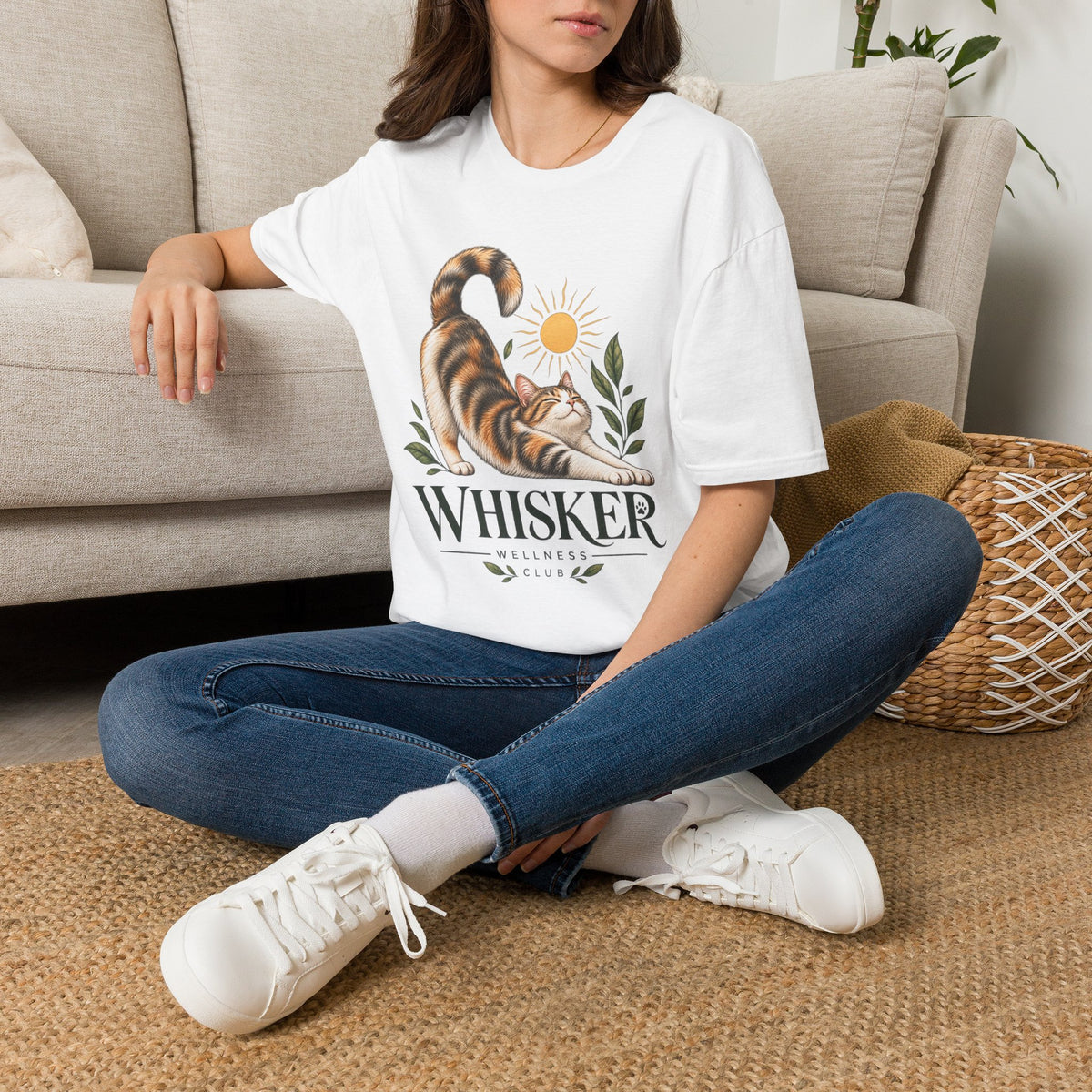 Cat Stretch T-Shirt — Whisker Sunshine Graphic Tee