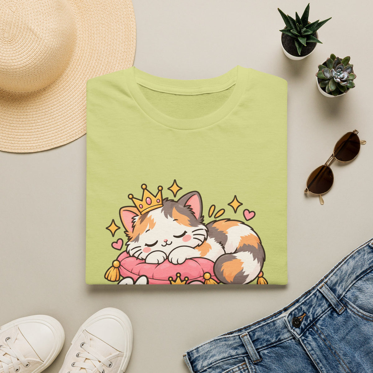 Nap Queen T-Shirt — Cute Sleeping Calico Cat Graphic Tee