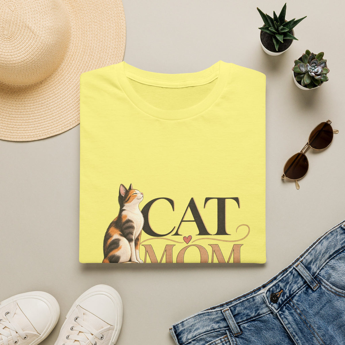 Cat Mom T‑Shirt — Cute Calico Cat Graphic Tee for Cat Lovers