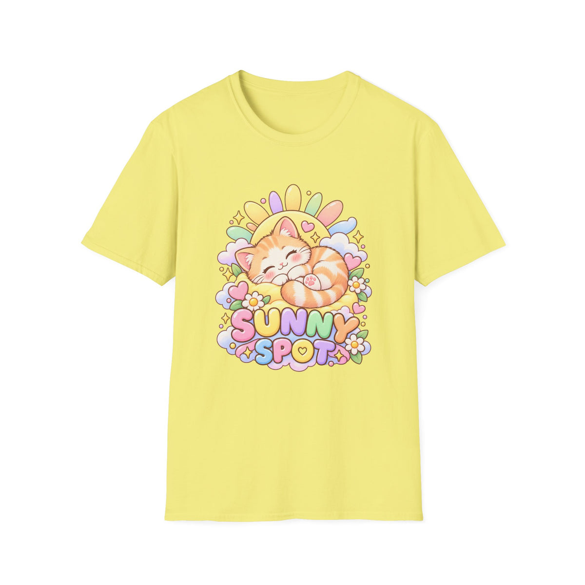 Sunny Spot Cat T-Shirt — Cute Sleeping Kitten Graphic Tee