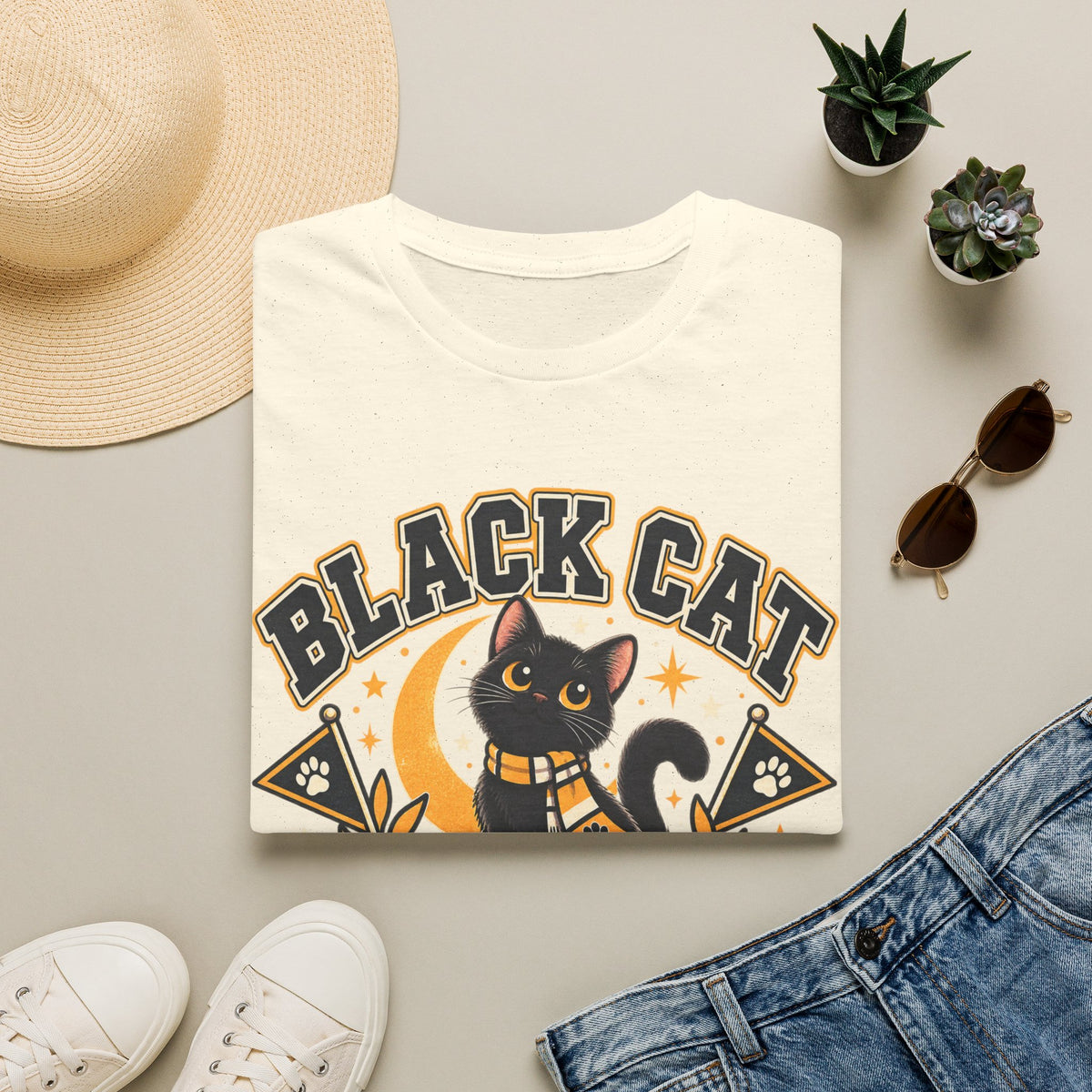 Black Cat Academy T-Shirt — Cute Witchy Cat Graphic Tee