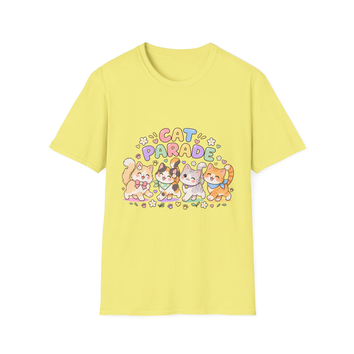 Cat Parade T-Shirt — Cute Cartoon Cats Graphic Tee