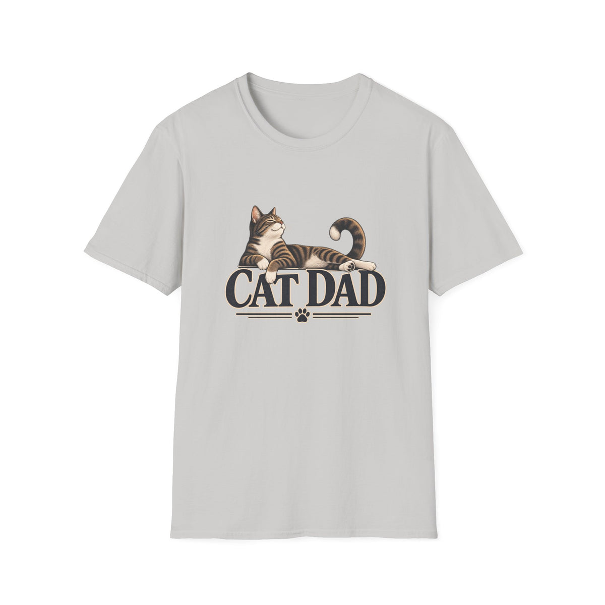 Cat Dad T-Shirt — Relaxed Tabby Cat Graphic Tee for Cat Lovers