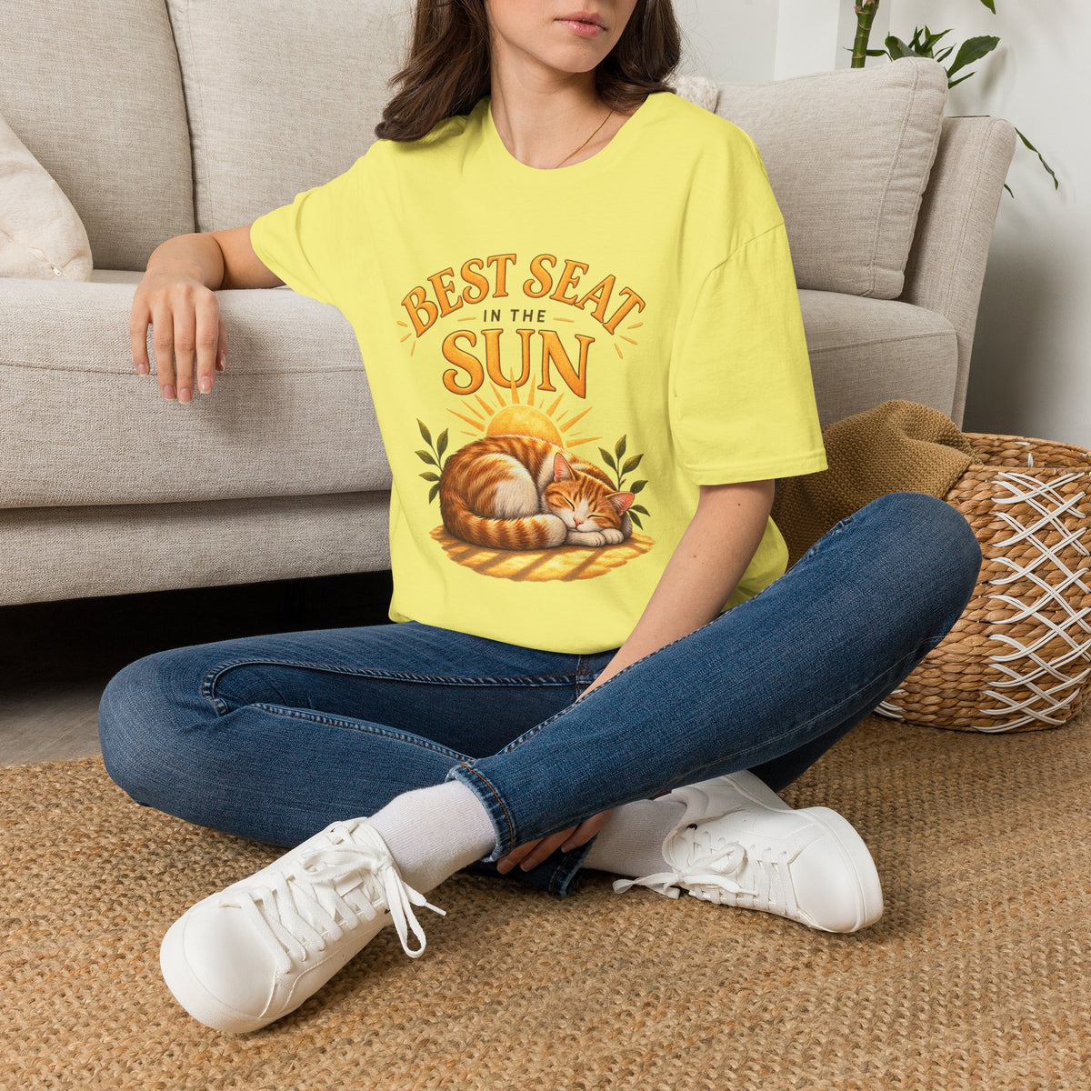 T-Shirt — "Best Seat in the Sun" Cat Graphic Tee