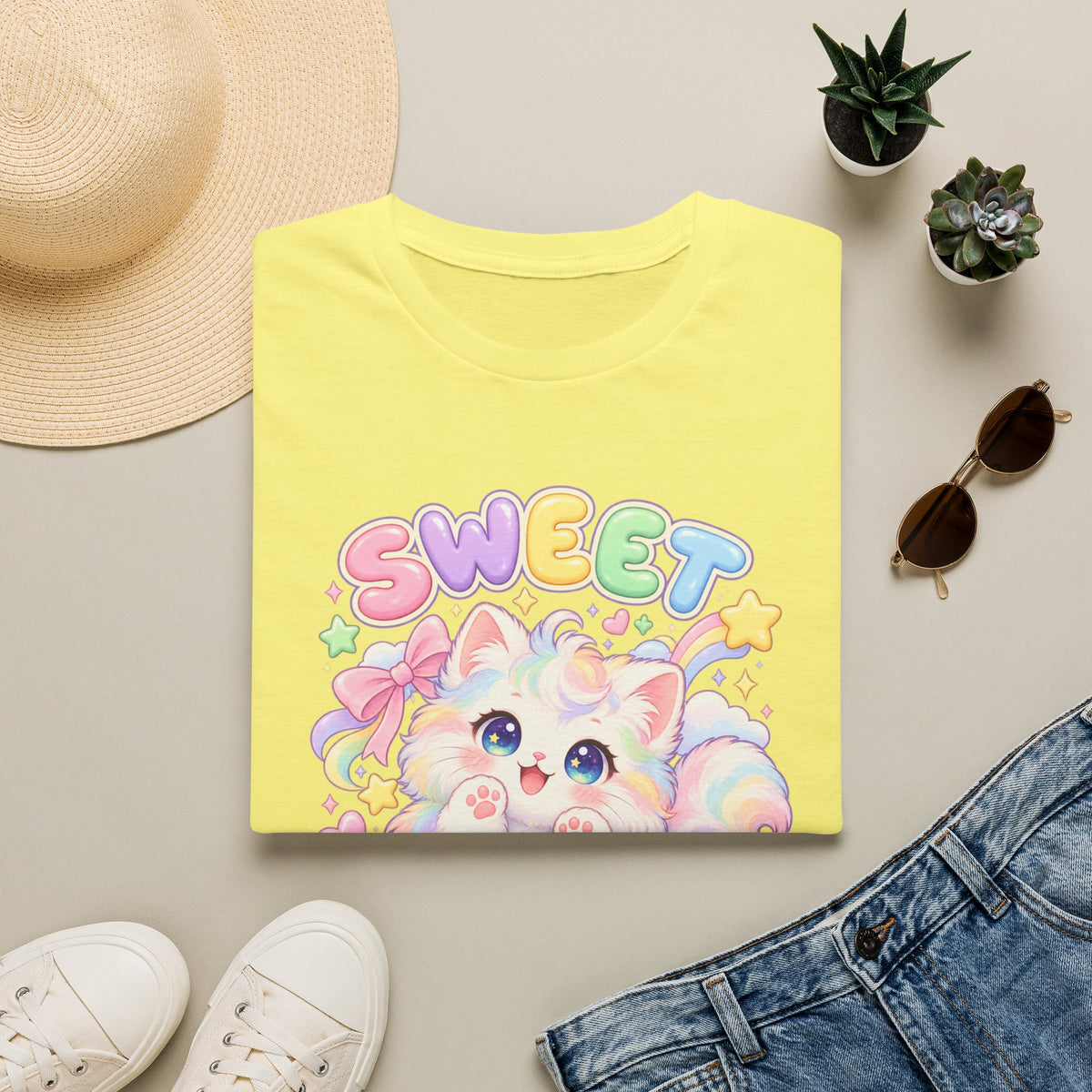 Sweet Paws Cute Pastel Cat T-Shirt