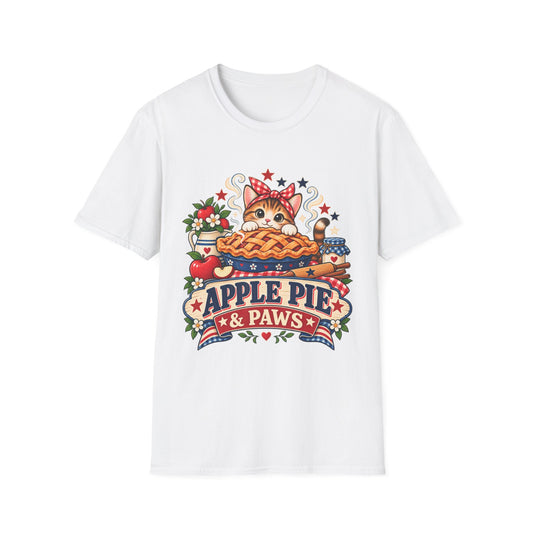 Apple Pie & Paws T-Shirt — Cute Cat Baking Graphic Tee