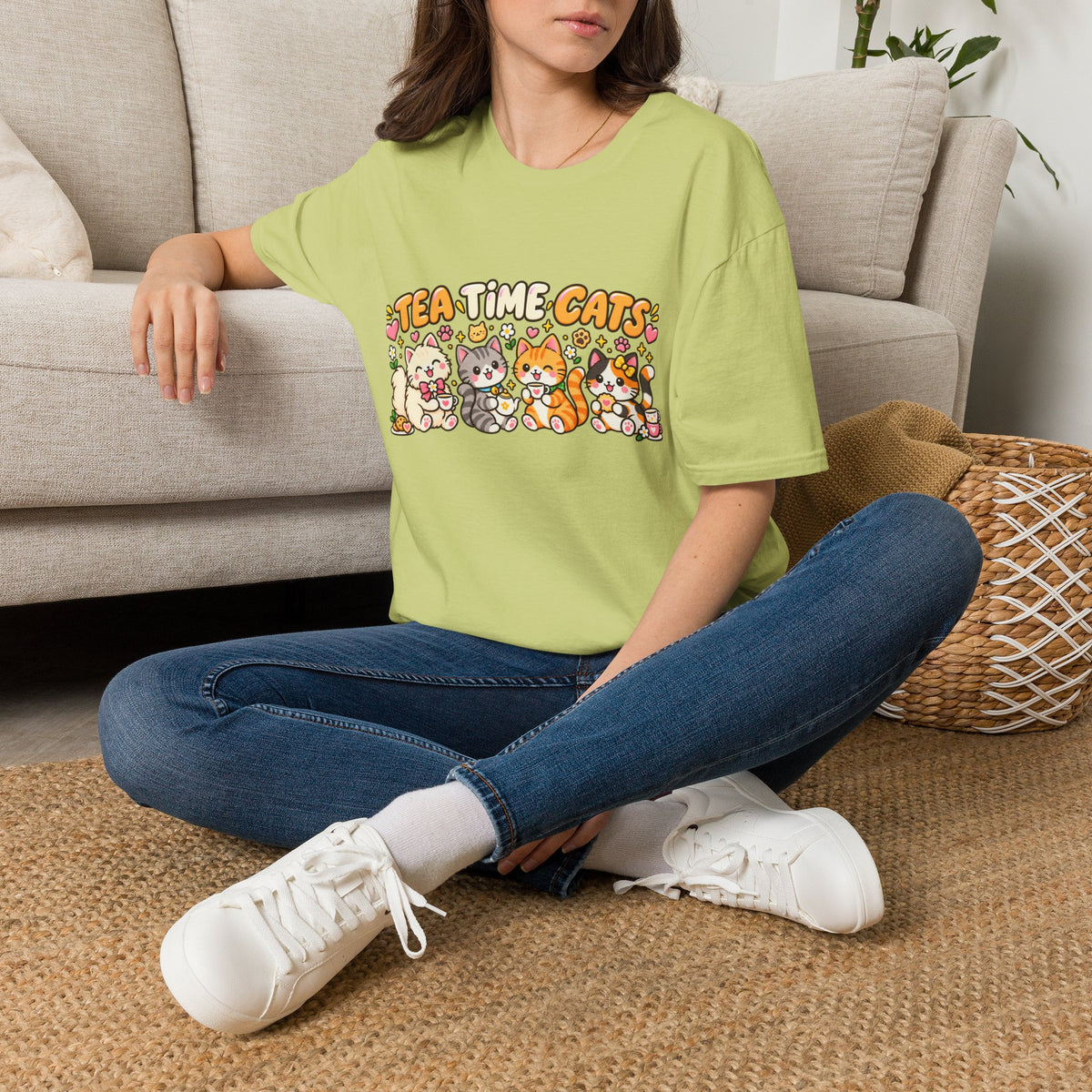 Tea Time Cats T-Shirt — Cute Kawaii Cat Tea Party Graphic Tee