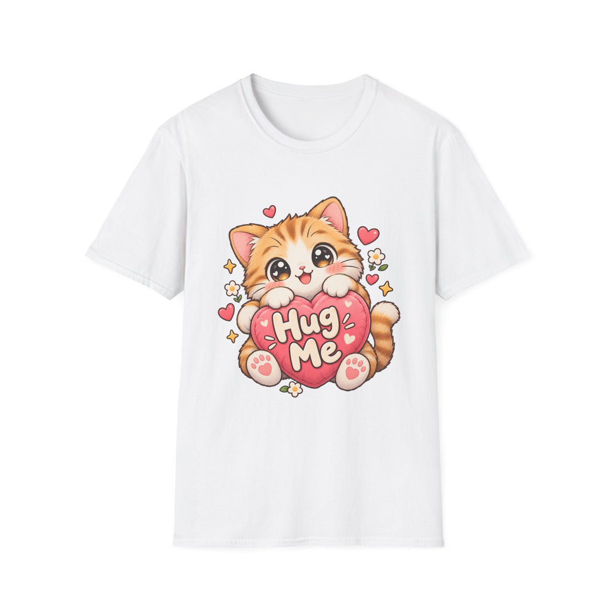 Cute Kitten "Hug Me" T-Shirt — Adorable Heart Cat Graphic Tee
