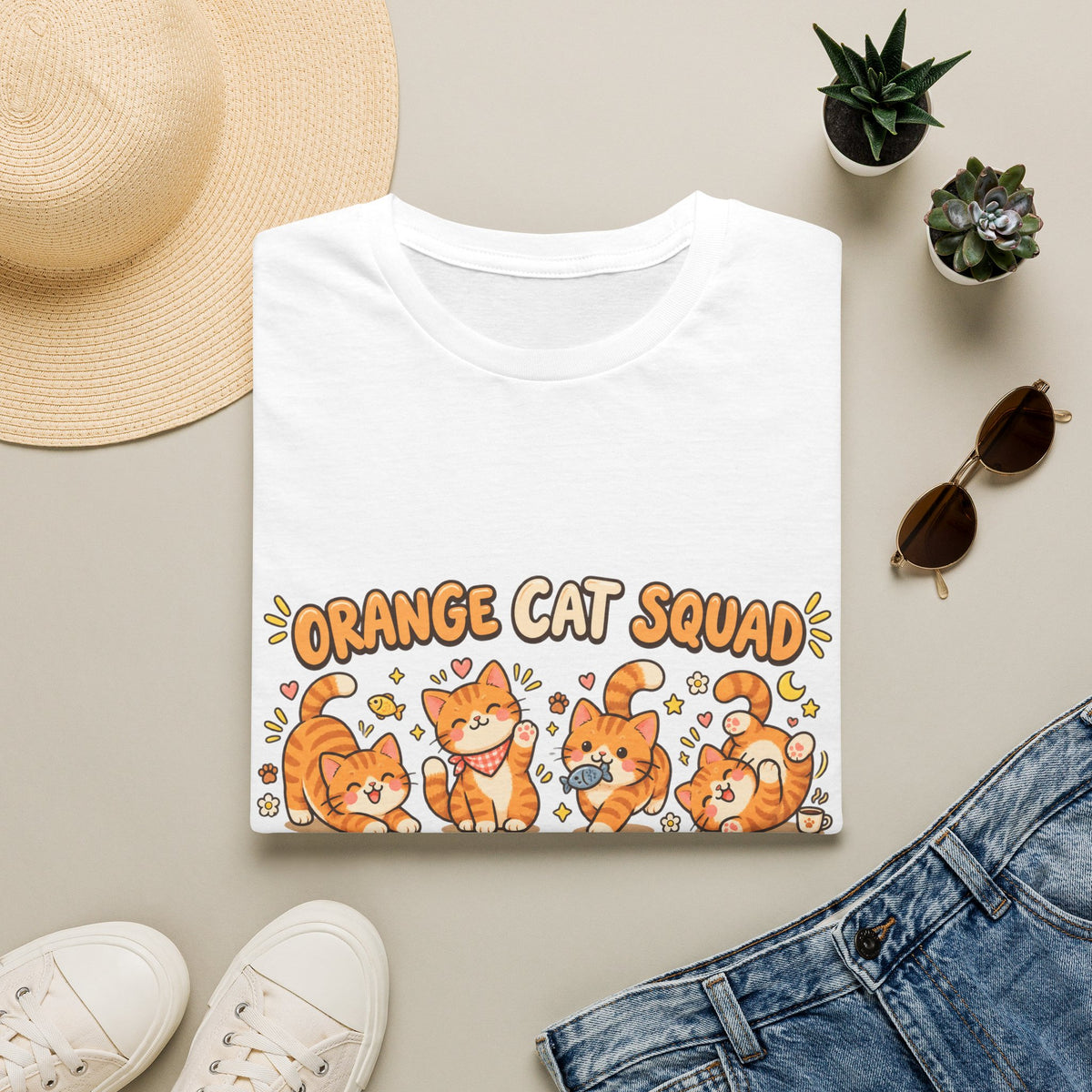 Orange Cat Squad T-Shirt – Cute Ginger Cats Graphic Tee for Cat Lovers