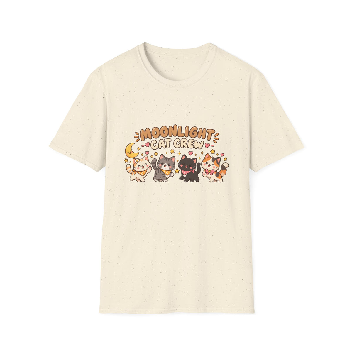 Moonlight Cat Crew T-Shirt — Cute Kawaii Cat Graphic Tee