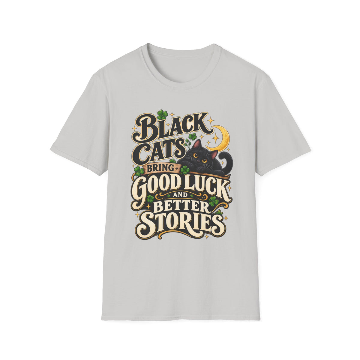 Black Cats Bring Good Luck T-Shirt — Cute Lucky Black Cat Graphic Tee