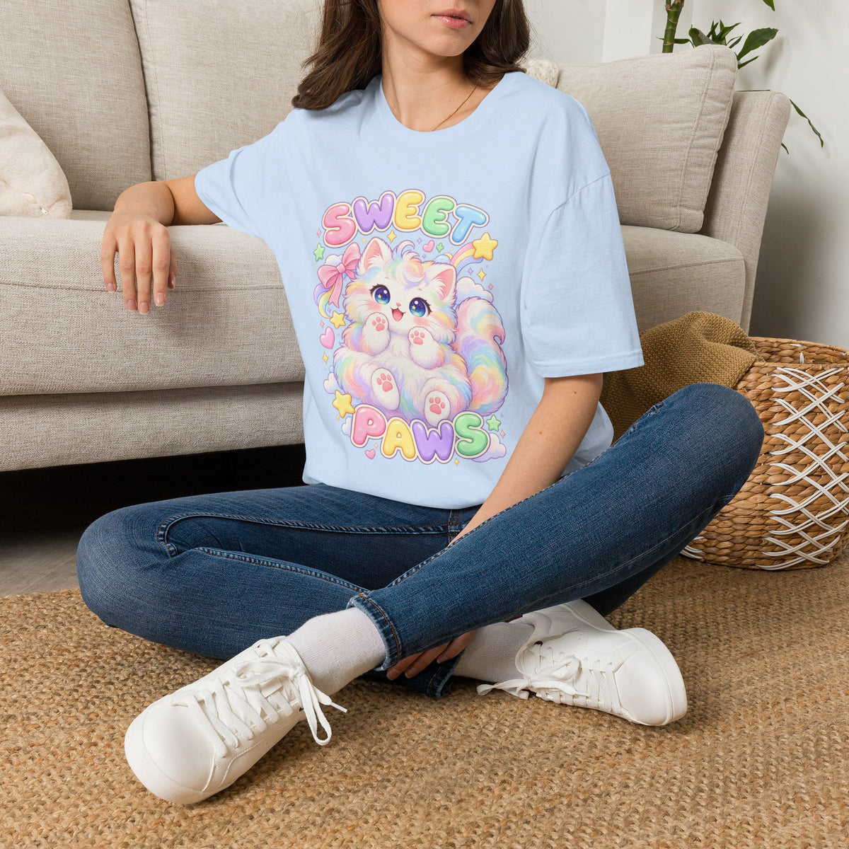 Sweet Paws Cute Pastel Cat T-Shirt