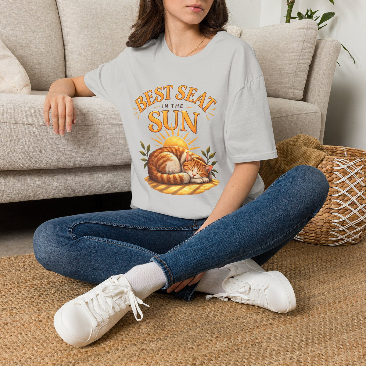 T-Shirt — "Best Seat in the Sun" Cat Graphic Tee