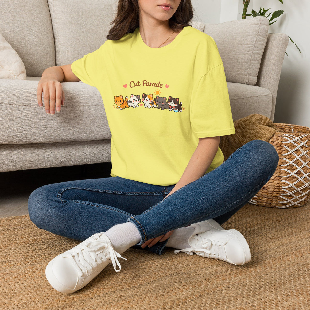 Cat Parade T-Shirt — Cute Kittens Graphic Tee for Cat Lovers