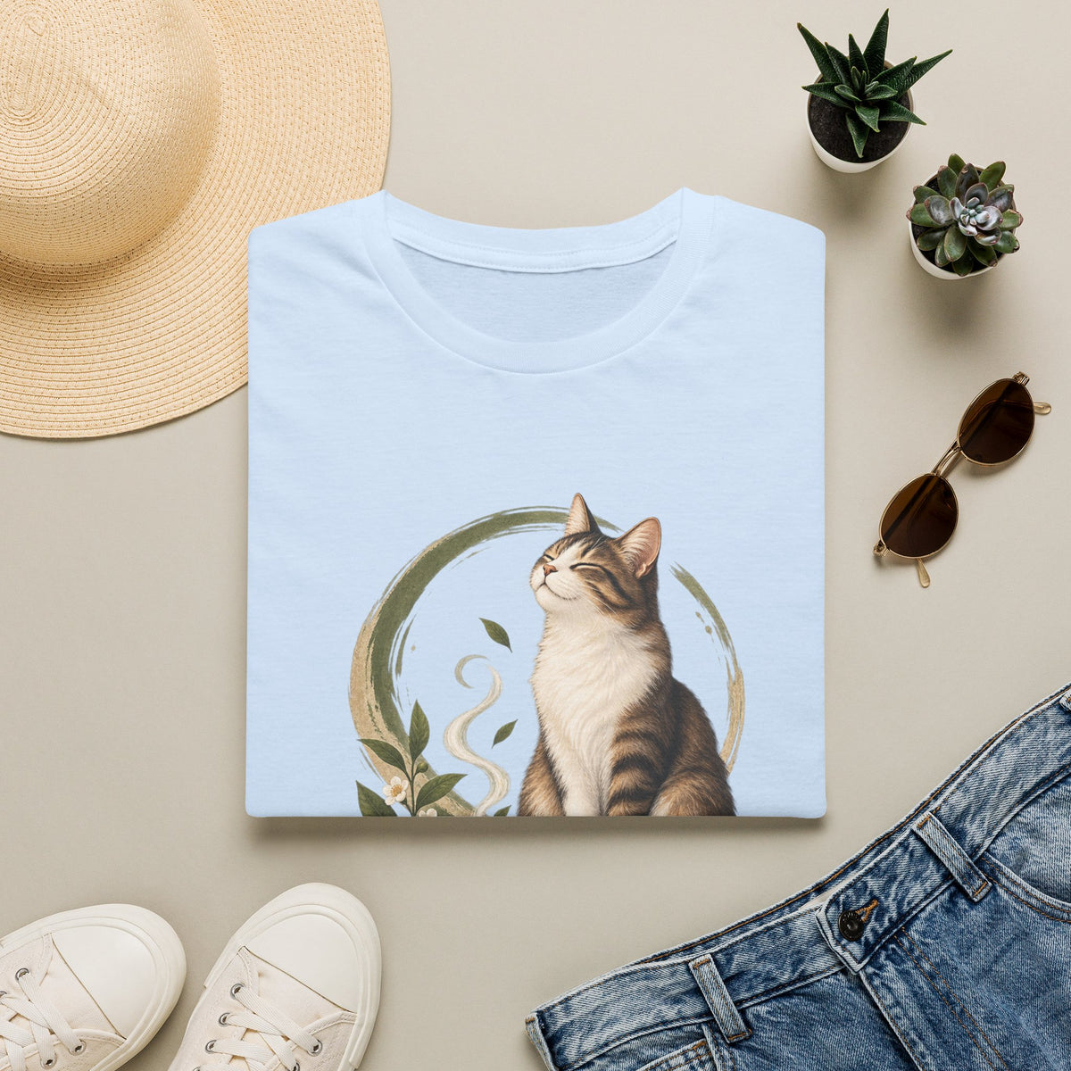 Matcha Cat T-Shirt — Cute Tea Lover Graphic Tee