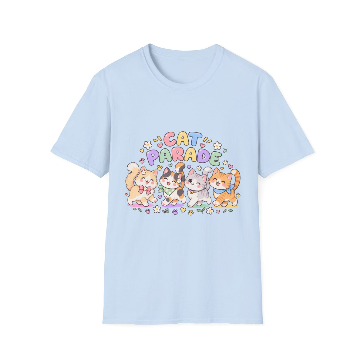 Cat Parade T-Shirt — Cute Cartoon Cats Graphic Tee